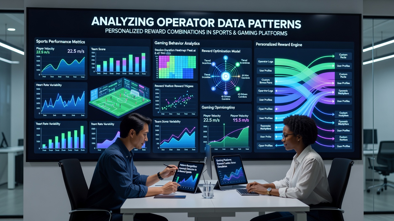 Analytics team reviewing segmented player reward performance charts in a modern control room