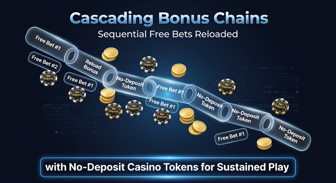 Diagram breaking down sequential free bet reloads intertwined with no-deposit casino tokens, highlighting chain progression and payout potential