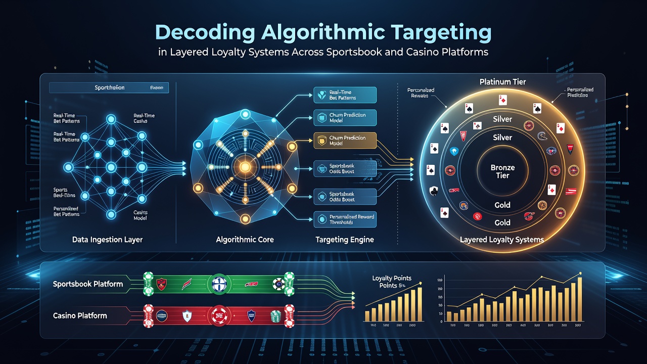 Diagram showing multi-tier loyalty progression with cross-platform reward examples