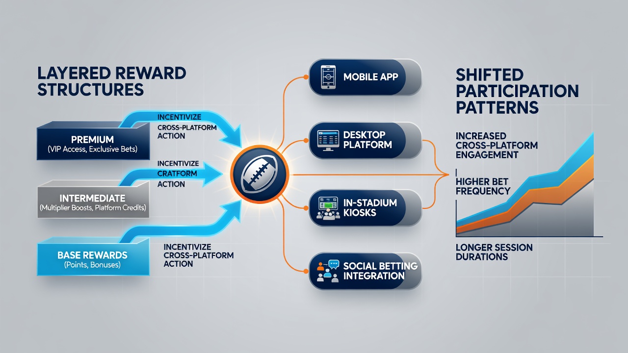 Graph showing participation shifts between football betting and digital table games under layered reward programs
