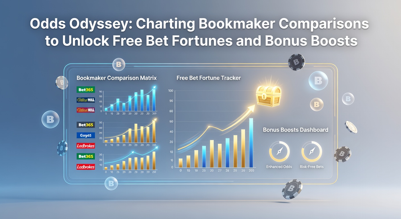 Interactive dashboard displaying side-by-side bookmaker bonuses, free bet trackers, and real-time odds comparisons for major leagues