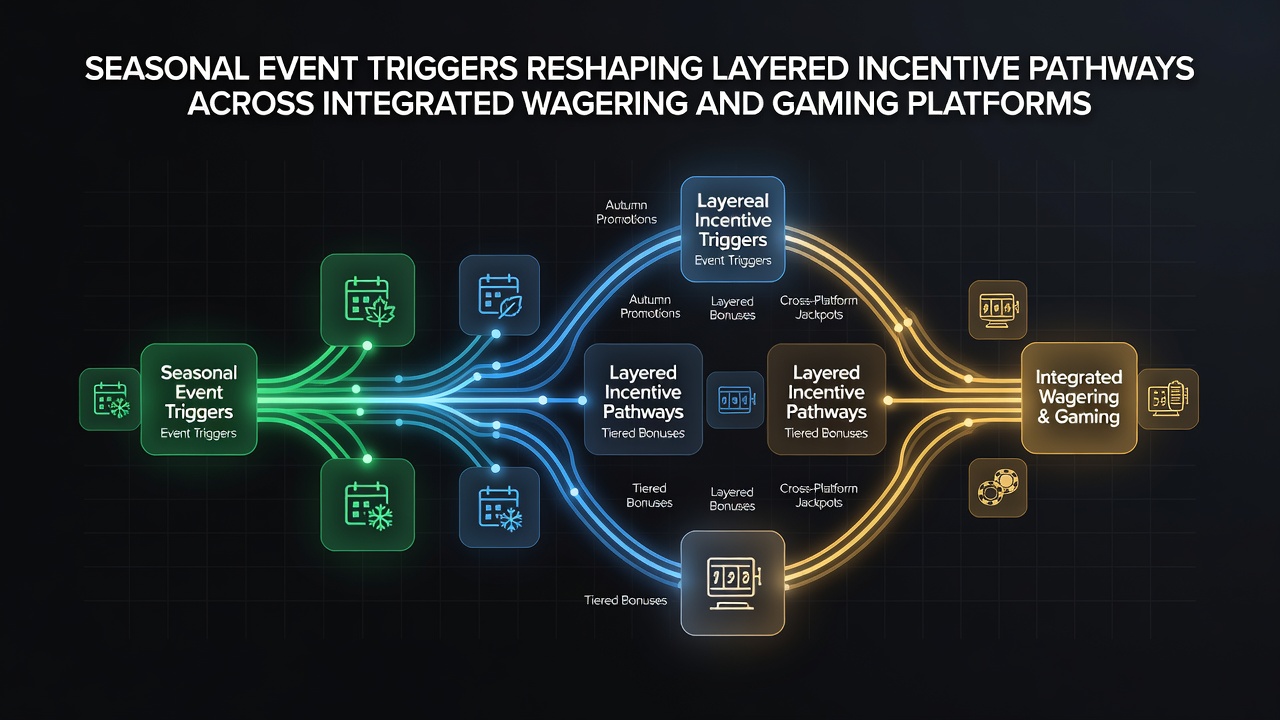 Dashboard view of layered incentives connecting seasonal sports events to casino rewards
