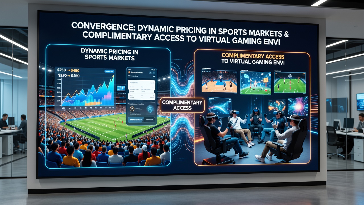 Fans interacting with virtual sports environments on mobile devices after attending live events