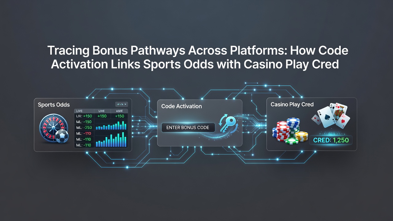 Flowchart illustrating code validation steps that connect sports odds adjustments to unlocked casino credits